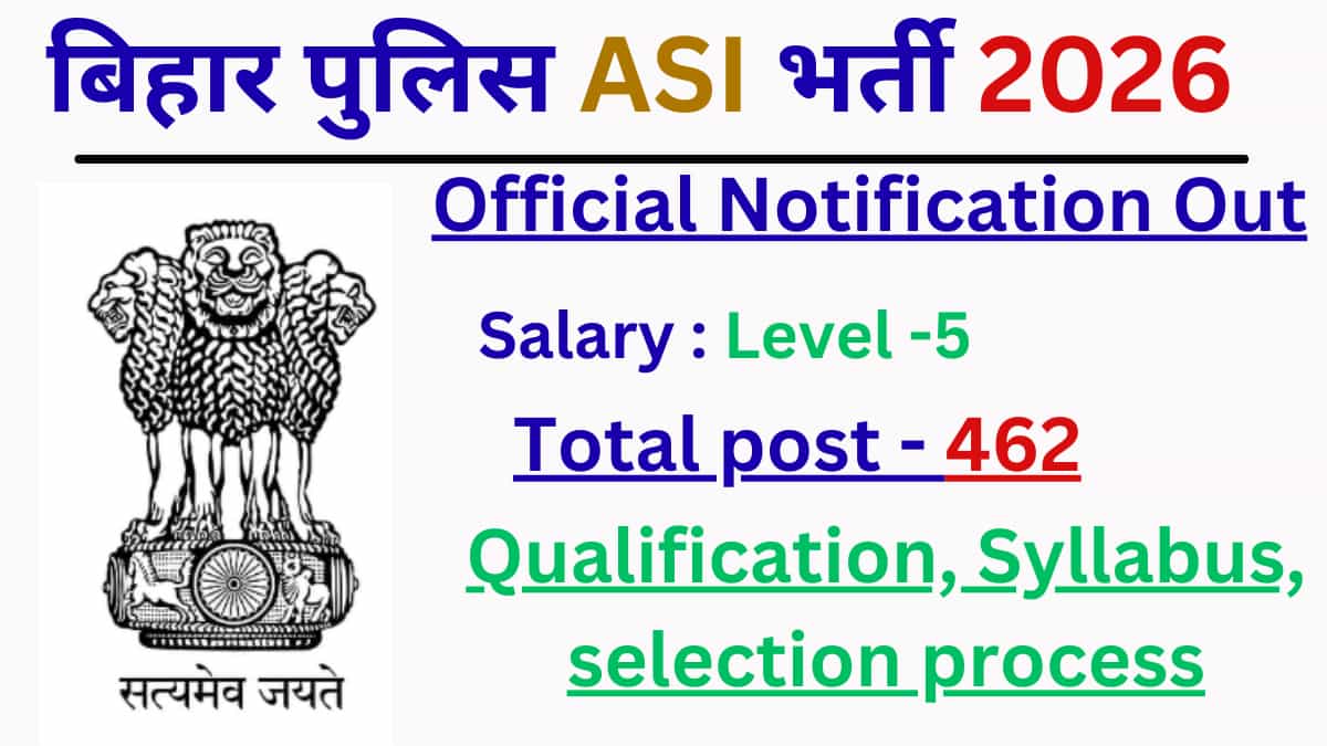 Bihar Police ASI Notification 2026