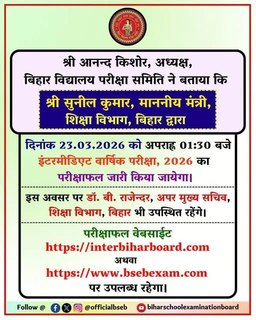 Bihar Board Inter Result 2026