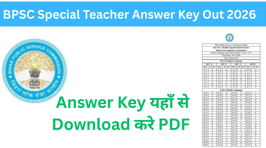 BPSC Special Teacher Answer Key 2026