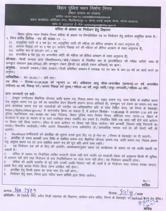 Bihar Police LDC Vacancy 2026
