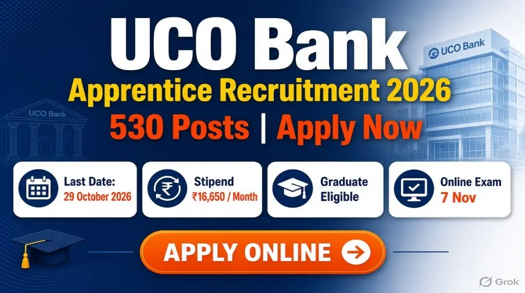 UCO Bank Apprentice Recruitment 2026